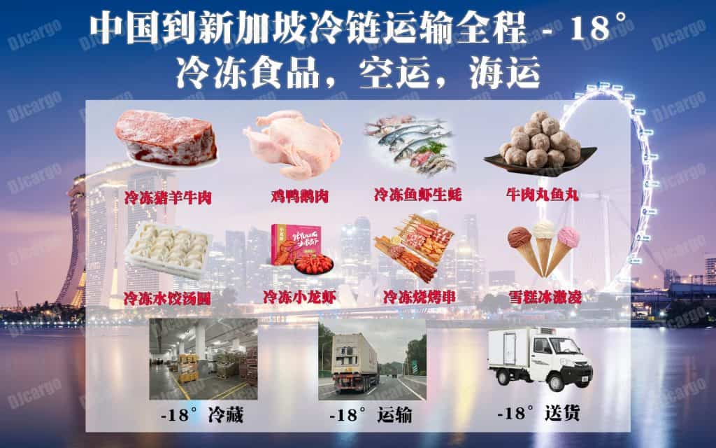 冰淇淋,海鲜鱼类,冷冻水饺等冻品海运至新加坡,【拼箱】至新加坡专线-递接物流