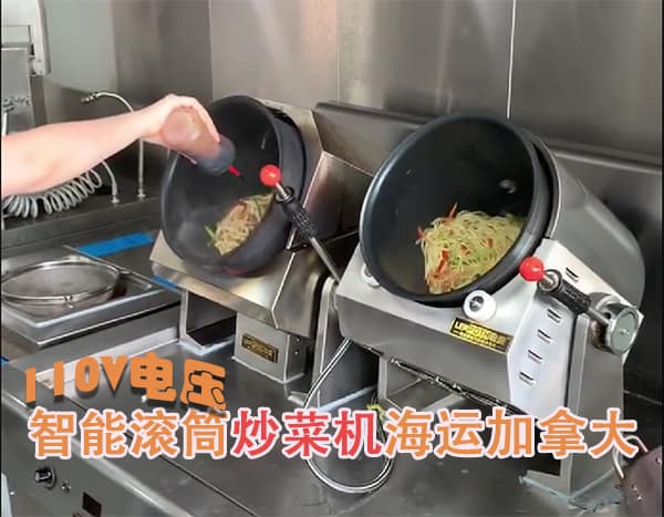 110V电压炒菜机，炒饭机海运出口加拿大华人中餐厅学校食堂 双清到门